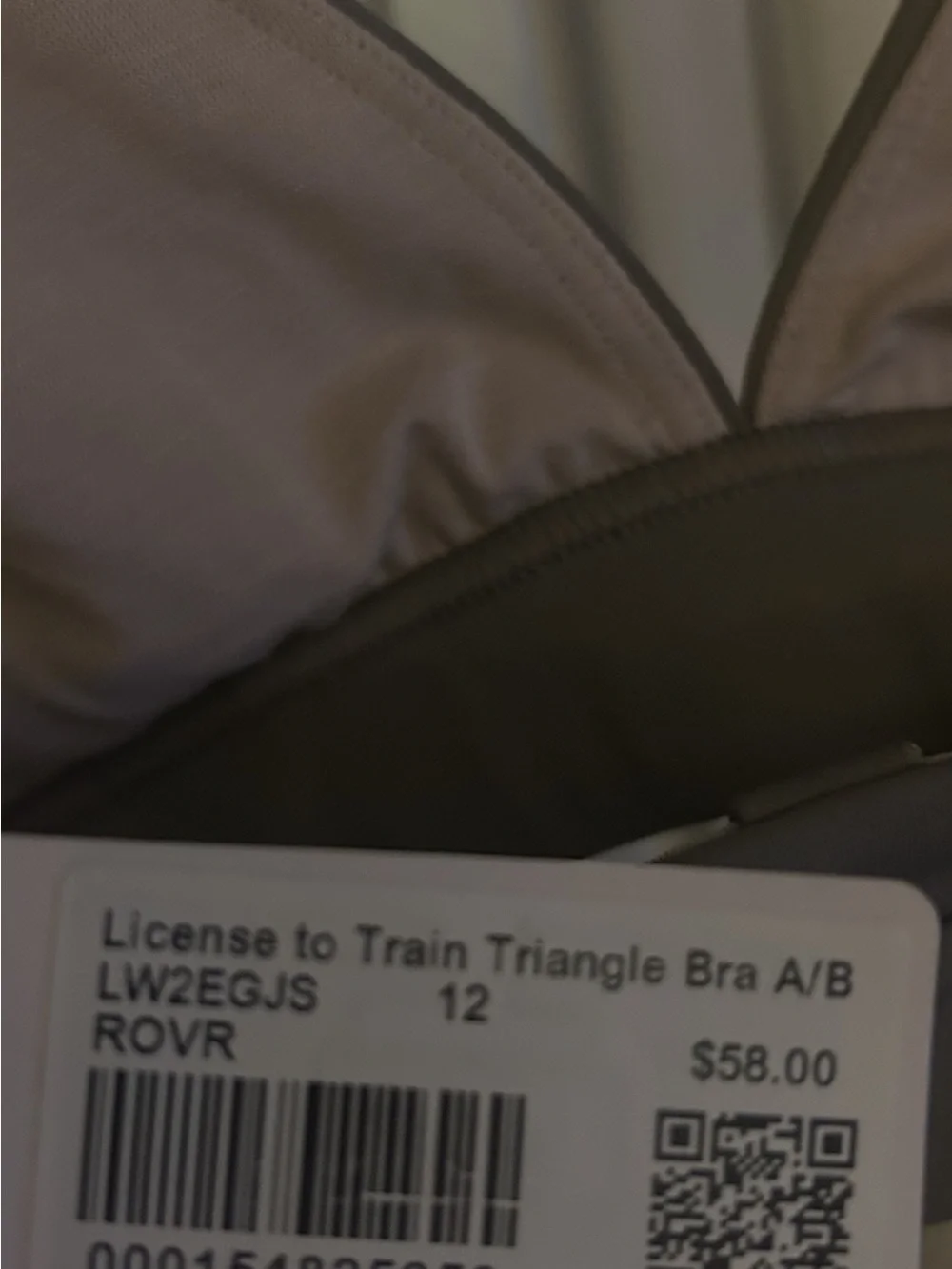 lululemon License to Train Triangle Bra in ln green-gray taupe